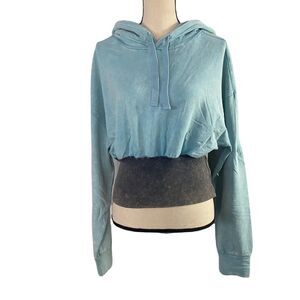 NWOT Free People Movement Cropped Hoodie Blue Size M